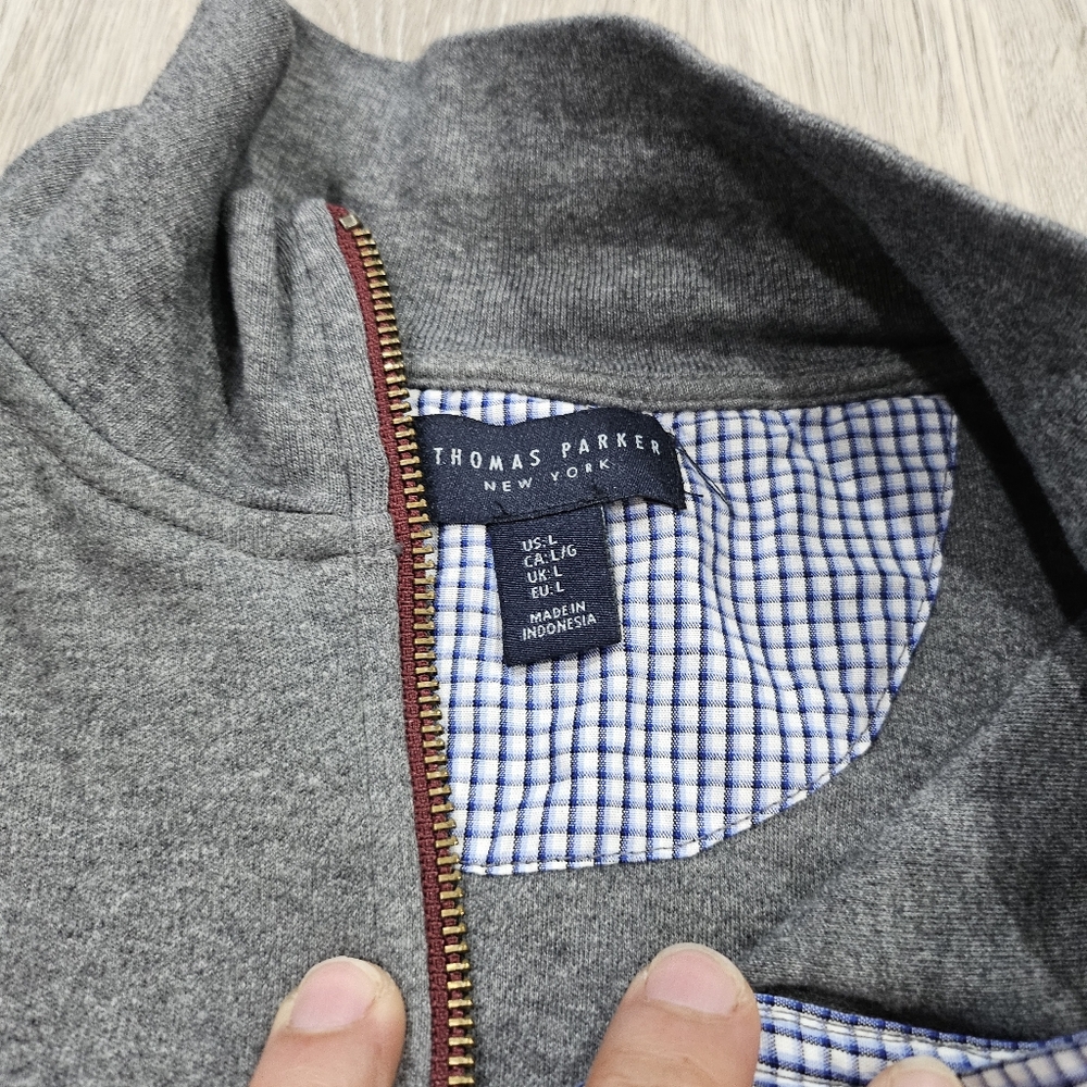 Thomas Parker Gray Quarter-Zip Sweater - Picture 3 of 7